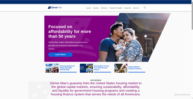 Security scan screenshot of https://www.ginniemae.gov/pages/default.aspx