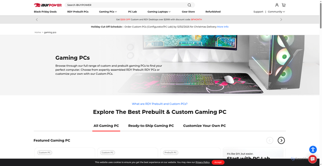 Security scan screenshot of https://www.ibuypower.com/gaming-pcs