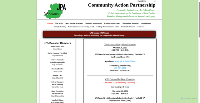 Security scan screenshot of https://capsolanojpa.gov/