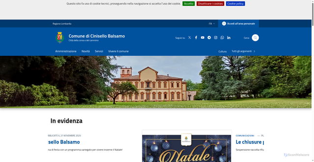 Security scan screenshot of https://www.comune.cinisello-balsamo.mi.it/