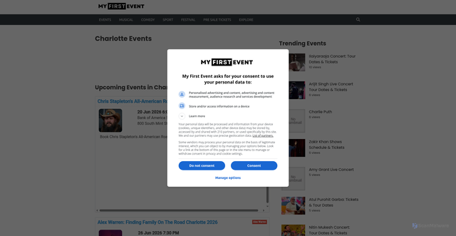 Security scan screenshot of https://www.myfirstevent.com/charlotte/