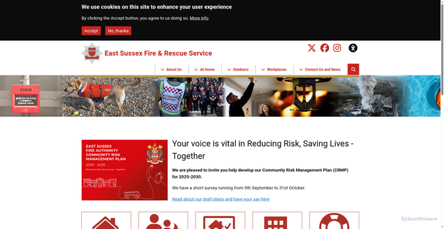 Security scan screenshot of https://www.esfrs.org/