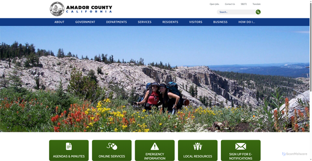 Security scan screenshot of https://www.amadorcounty.gov/