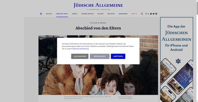 Security scan screenshot of https://www.juedische-allgemeine.de/juedische-welt/abschied-von-den-eltern/