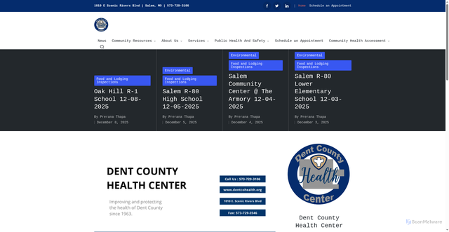 Security scan screenshot of https://dentcountyhealthcenter.org/