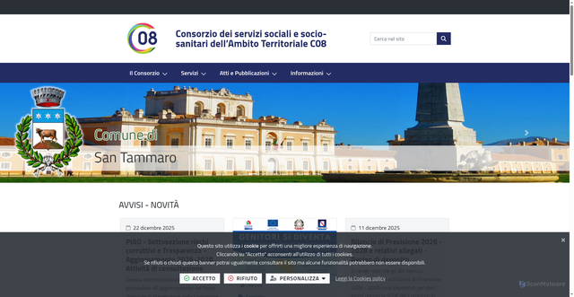 Security scan screenshot of https://ambitoterritorialec8.it/it-it/home
