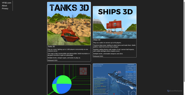 Security scan screenshot of https://yp3d.com