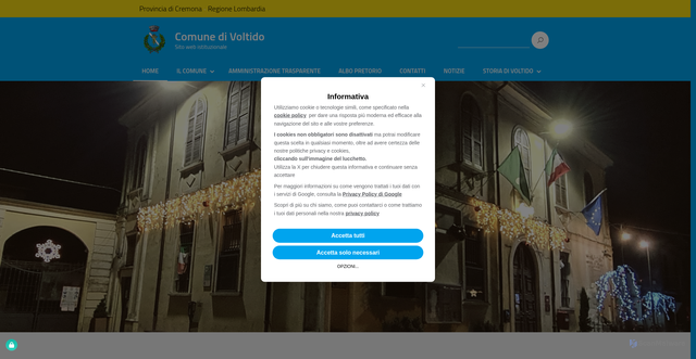 Security scan screenshot of https://comune.voltido.cr.it/