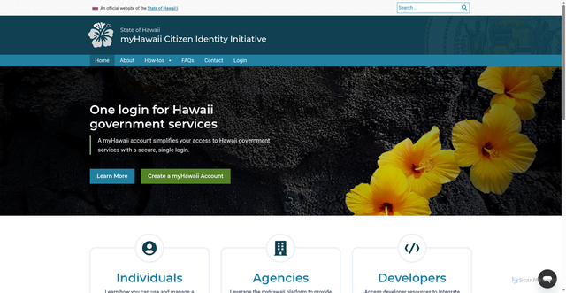 Security scan screenshot of https://my.hawaii.gov/