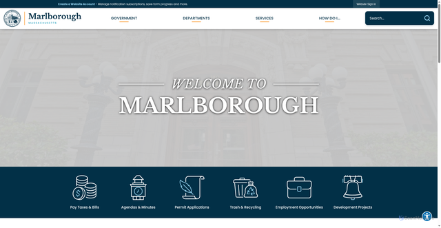 Security scan screenshot of https://marlborough-ma.gov/