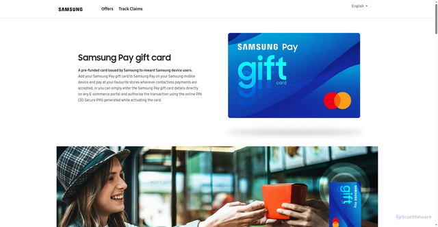 Security scan screenshot of https://www.samsunggifts.com/Claim/Index