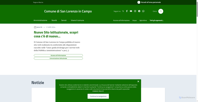 Security scan screenshot of https://comune.sanlorenzoincampo.pu.it/