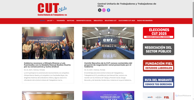 Security scan screenshot of https://cut.cl/web/