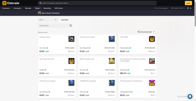 Security scan screenshot of http://spinasoccercard.shop/