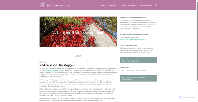 Security scan screenshot of https://brf2rumsstandard.se