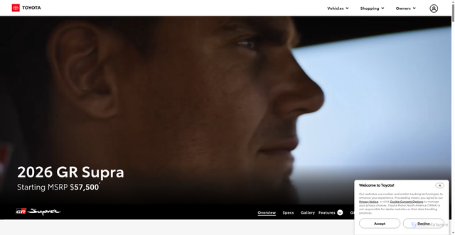 Security scan screenshot of https://www.toyota.com/grsupra/