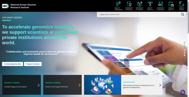 Security scan screenshot of https://www.genome.gov/