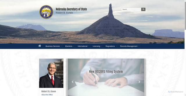 Security scan screenshot of https://sos.nebraska.gov