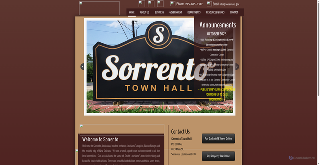 Security scan screenshot of http://www.sorrentola.gov/