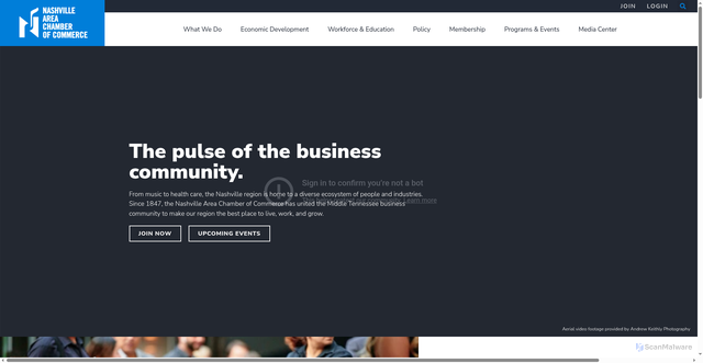 Security scan screenshot of https://nashvillechamber.com/
