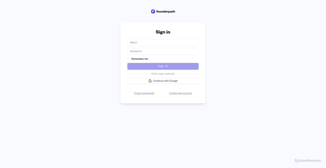 Security scan screenshot of https://app.founderpath.com/