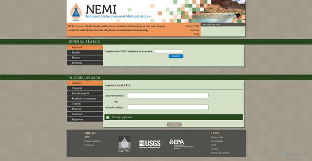 Security scan screenshot of https://www.nemi.gov/home/