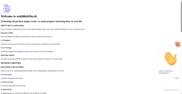 Security scan screenshot of https://senithlokitha-tk.pages.dev/tempgallery/senith-a5/packeges.html