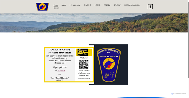 Security scan screenshot of https://www.pocahontascountywv.gov/