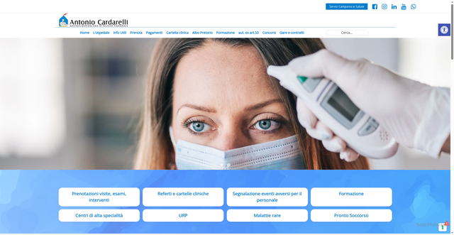 Security scan screenshot of https://www.ospedalecardarelli.it/