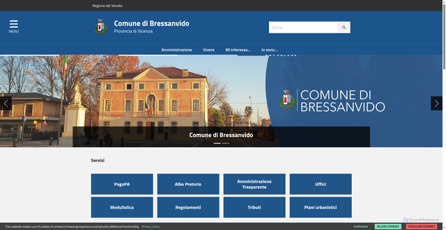 Security scan screenshot of https://www.comune.bressanvido.vi.it