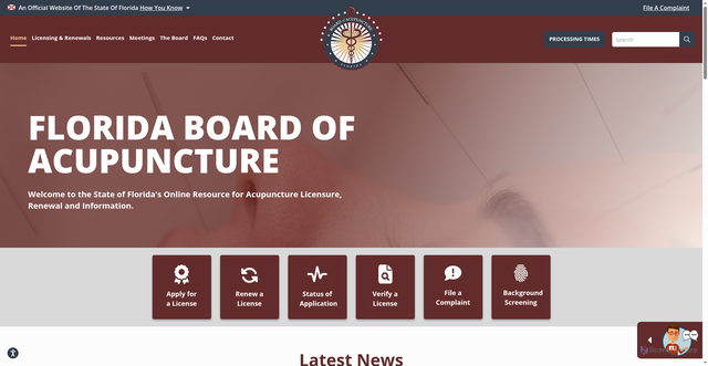 Security scan screenshot of https://floridasacupuncture.gov/