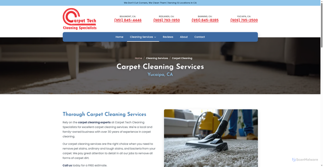 Security scan screenshot of client-carpettechcleaning.pages.dev