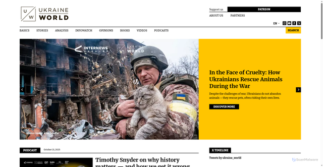 Security scan screenshot of https://ukraineworld.org/