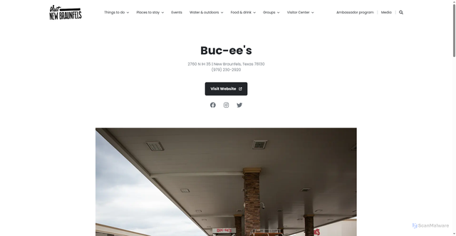 Security scan screenshot of https://www.visitnbtx.com/directory/buc-ees