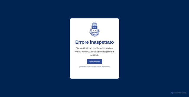 Security scan screenshot of https://www.comune.costigliolesaluzzo.cn.it/error.html