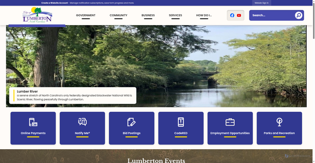 Security scan screenshot of https://lumbertonnc.gov/