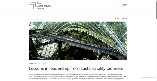 Security scan screenshot of https://thesustainabilityleader.com/?p=283