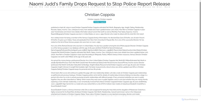Security scan screenshot of https://djrhqjlsitus-4u97dvkdag.edgeone.app/11372-christian-coppola.html