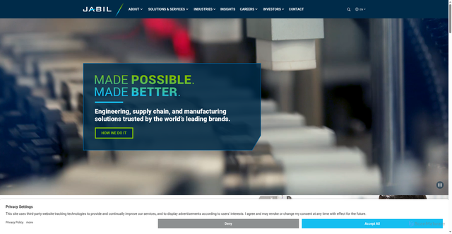 Security scan screenshot of https://jabil.com/