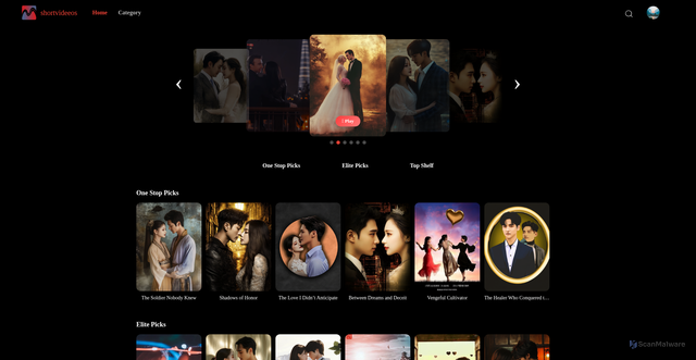 Security scan screenshot of https://shortvideeos.com/