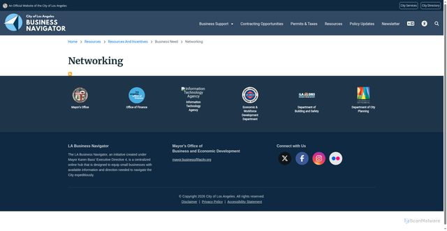 Security scan screenshot of https://business.lacity.gov/resources/resources-incentives/Business-Need/networking