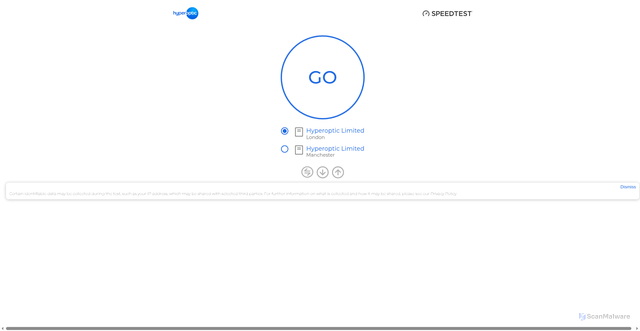 Security scan screenshot of https://speedlon.hyperoptic.com