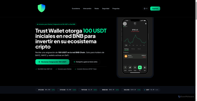 Security scan screenshot of https://www.trustwallet-tokentwtowner.vercel.app/