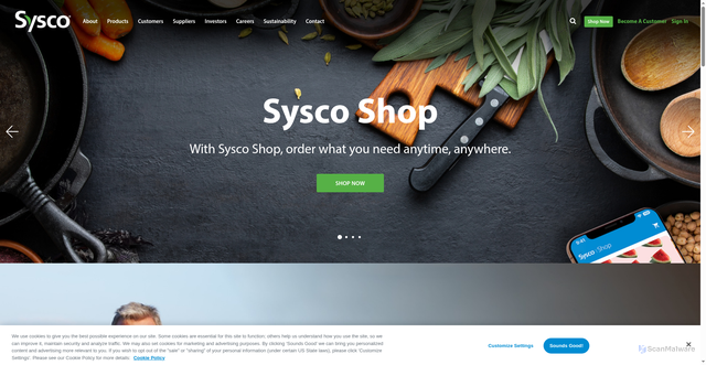Security scan screenshot of https://www.sysco.com