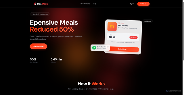 Security scan screenshot of https://dealdash.pages.dev/
