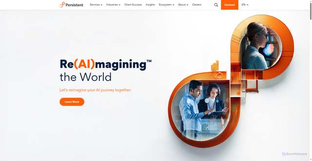 Security scan screenshot of https://persistent.com