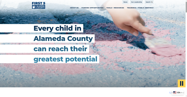 Security scan screenshot of https://www.first5alameda.org/