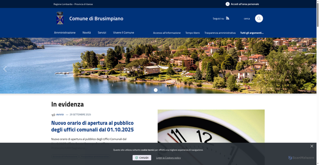 Security scan screenshot of https://www.comune.brusimpiano.va.it/it-it/home