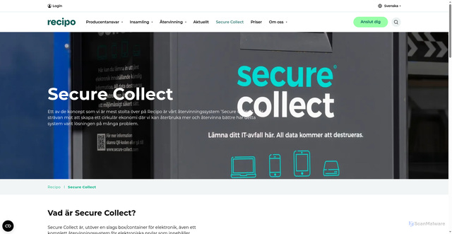Security scan screenshot of https://secure-collect.se