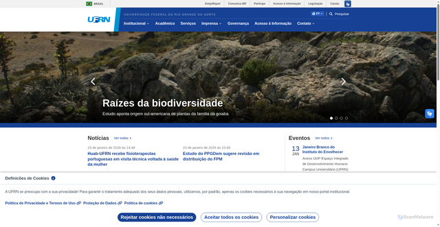 Security scan screenshot of https://www.ufrn.br/